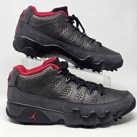 Nike Air Jordan 9 Low Golf Charcoal Men Size 9 Black True Red Shoes FJ5934-002 main image 4